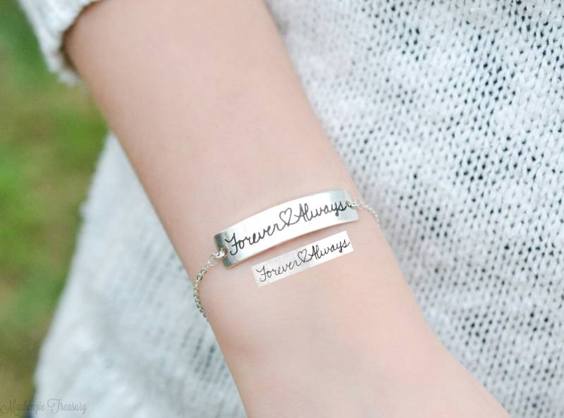 Personalisieren Gravinieren Sie Handschrift Armband - Custom Memorial Personalisierte Andenken Geschenk Weihnachtsgeschenk von MackenzieTreasury