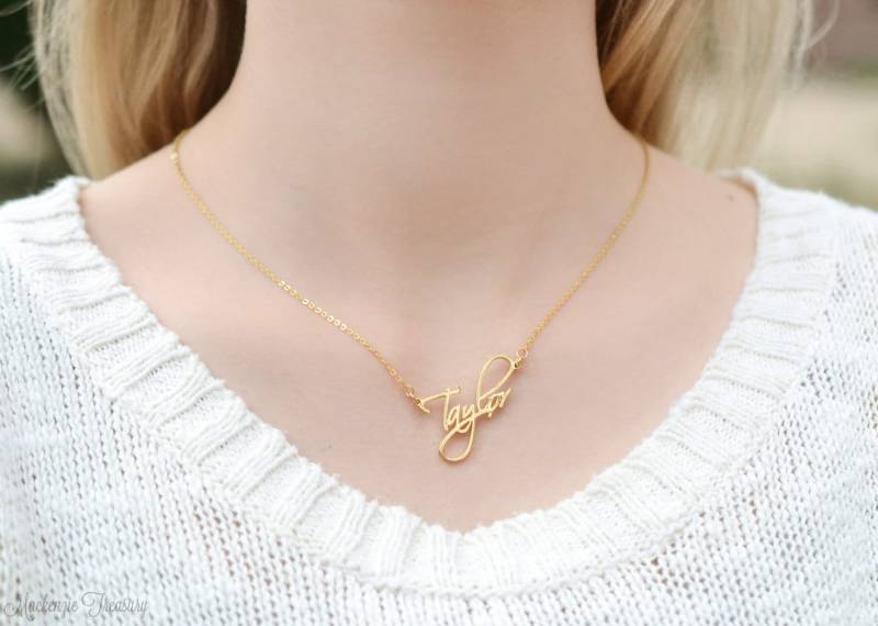 Schreibschrift Namen Halskette - Personalisierte Personalisierter Schmuck Benutzerdefinierte Personalisierte Brautjungfern Geschenke von MackenzieTreasury