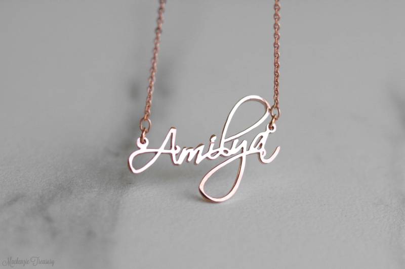 Personalisierte Namen Halskette - Schreibschrift Schmuck Für Weihnachten Brautjungfer Geschenk von MackenzieTreasury