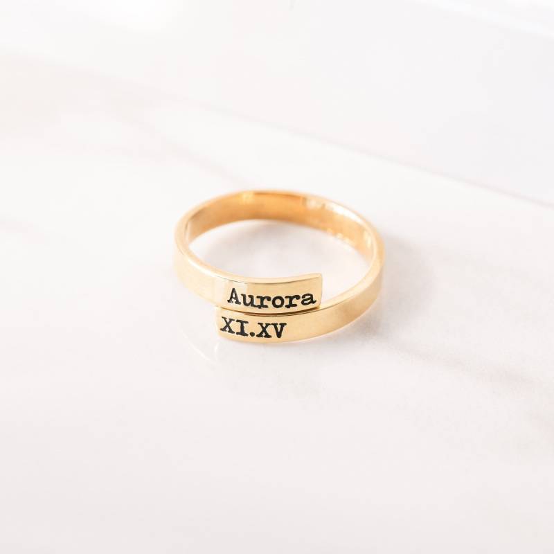 Personalisierter Wickelring - Umarmungsring Ring Moderner Freundschaftsring F42 von MackenzieTreasury