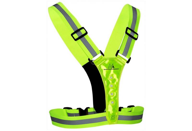 Maclean Warnweste MCE425 LED-Beleuchtung, Vorderseite & Rückseite, IPX2, Universal, Unisex von Maclean