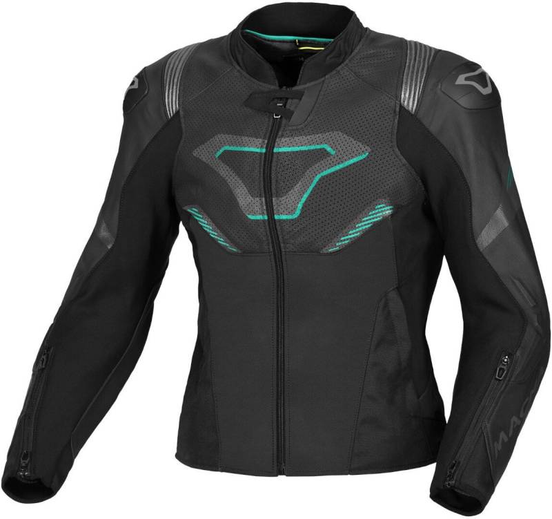Macna Motorradjacke Pointer perforierte Damen Motorrad Lederjacke Atmungsaktiv protektoren reißverschluss von Macna