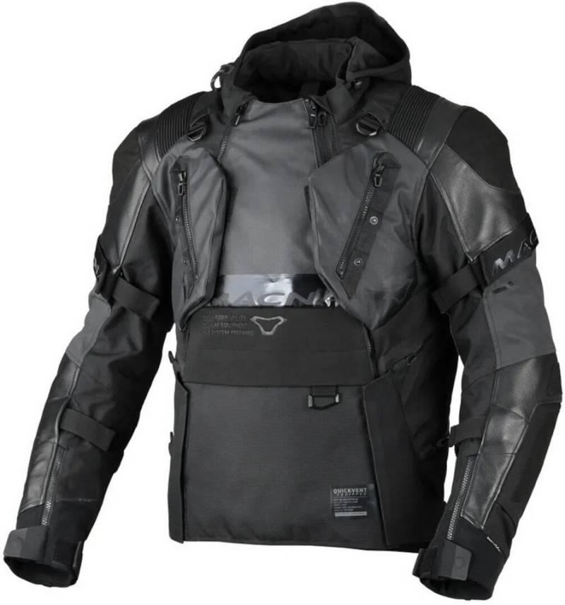 Macna Motorradjacke Tryton NightEye wasserdichte Motorrad Leder-/Textiljacke von Macna