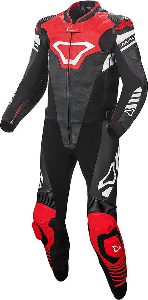 Macna Motorradkombi Tracktix 2-Teiler perforierte Motorrad Lederkombi protektoren weitenverstellbar reißverschluss von Macna