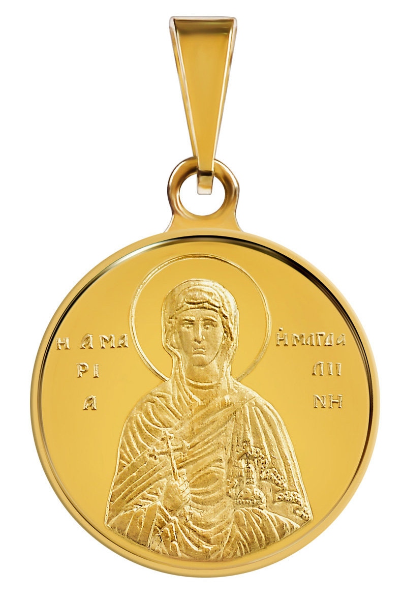 Heilige Maria Magdalena 18 Karat Gelbgold Medaille Anhänger Halskette 0, 06 Oz 16 Mm Heilige Maria Magdalena 18 Karat Gelbgold Medaille Anhänger Halskette 0, 06 Oz 16 Mm von MacoinsGold