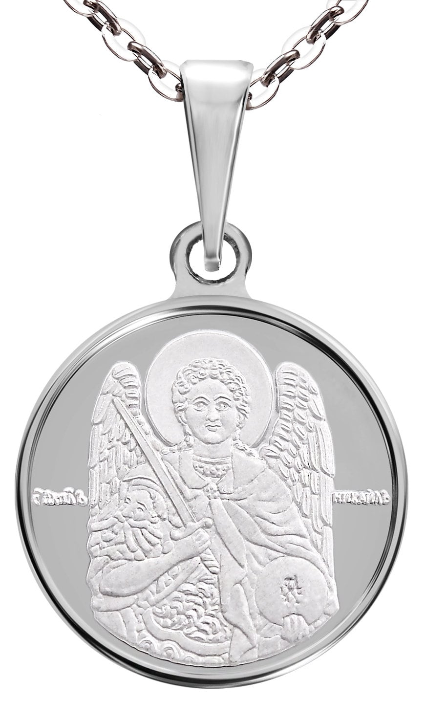 Heiliger Michael Der Erzengel Feinsilber Medaille Anhänger Halskette 16 Mm Heiliger Michael Der Erzengel Feinsilber Medaille Anhänger Halskette 16 Mm von MacoinsGold
