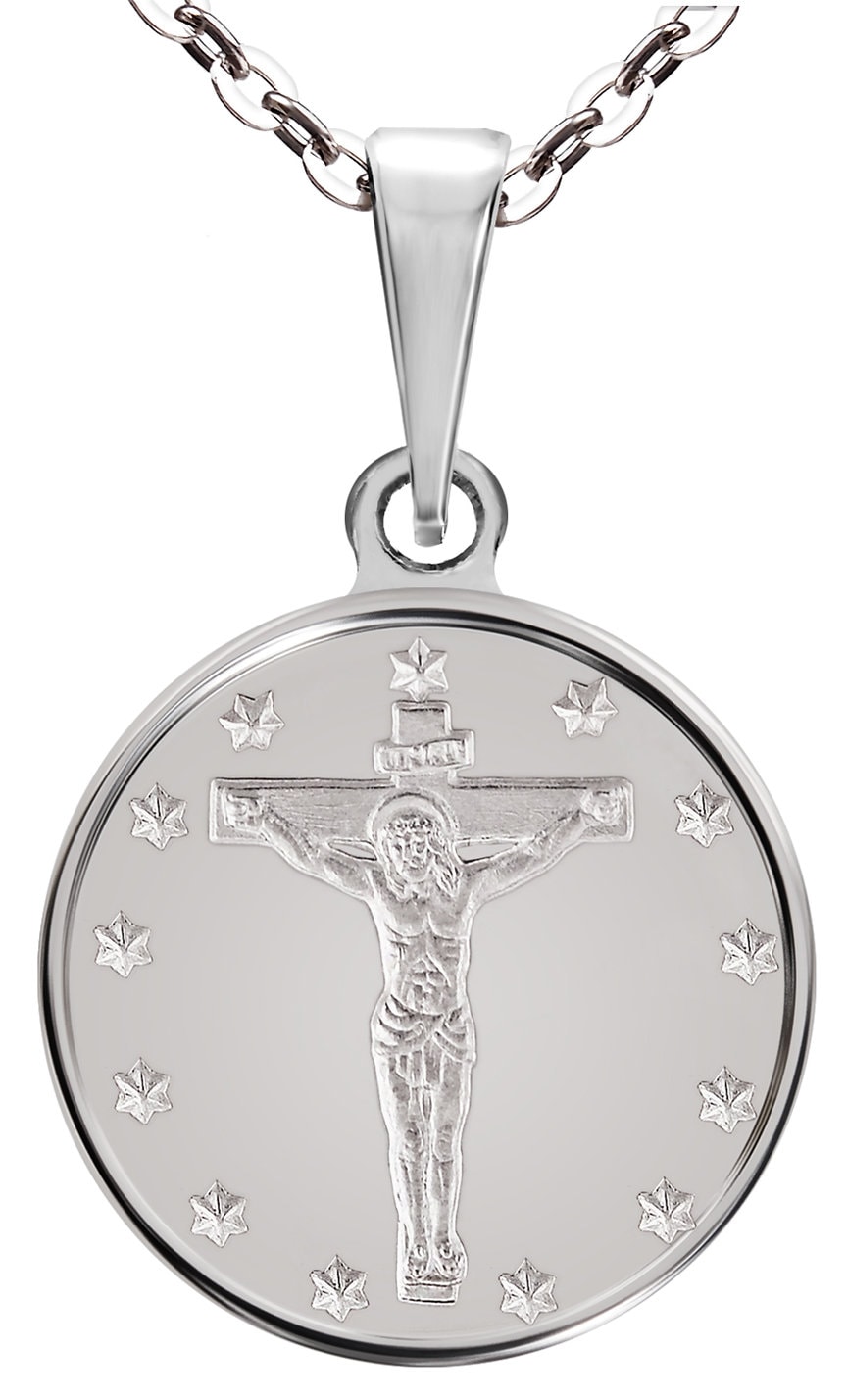 Kreuzigung Von Jesus Feinsilber Medaille Anhänger Halskette 0, 5 Unzen 16 Mm Kreuzigung Von Jesus Feinsilber Medaille Anhänger Halskette 0, 5 Unzen 16 Mm von MacoinsGold