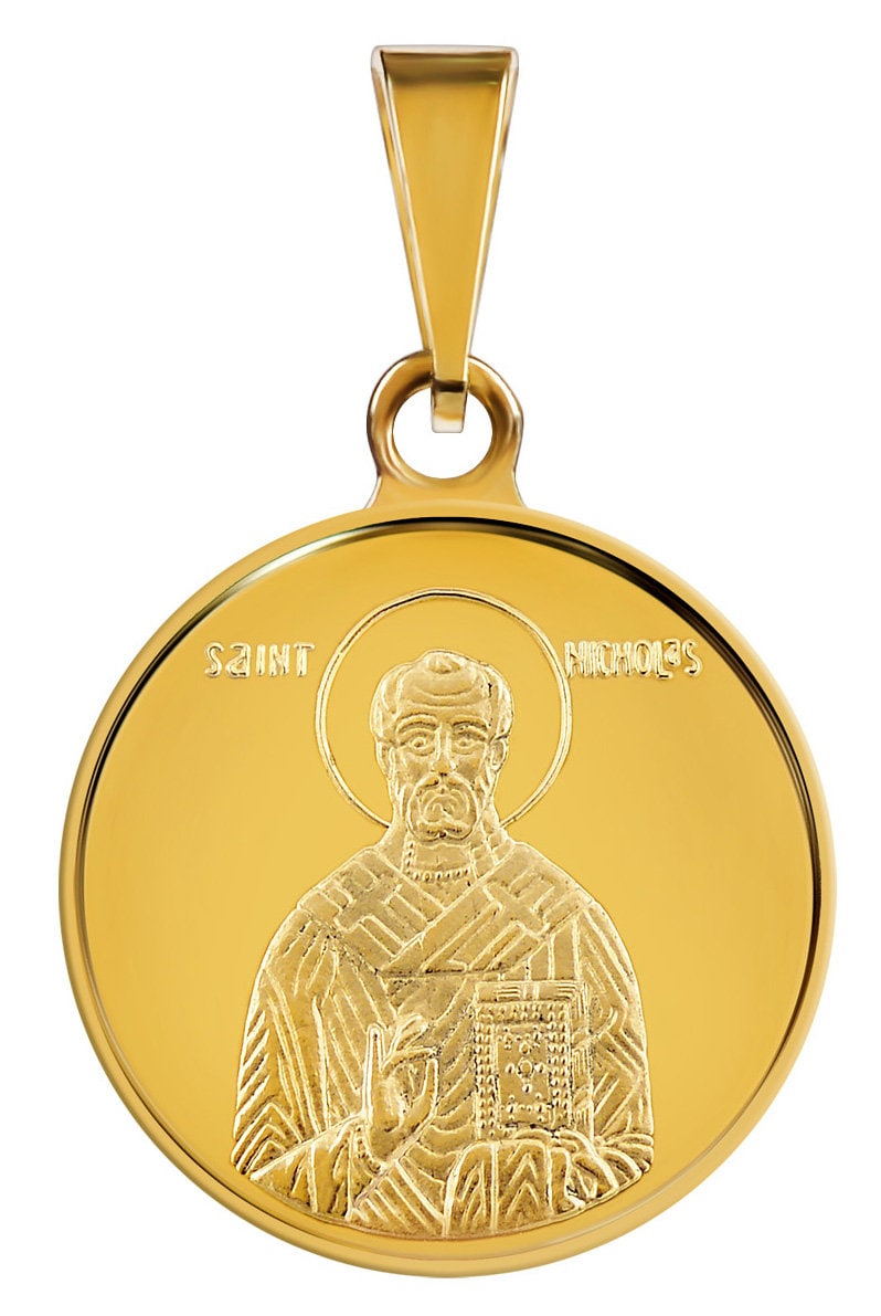 st. Nikolaus Wundertäter 18 Karat Gelbgold Medaille Anhänger Halskette 16 Mm st. Nikolaus Wundertäter 18 Karat Gelbgold Medaille Anhänger Halskette 16 Mm von MacoinsGold