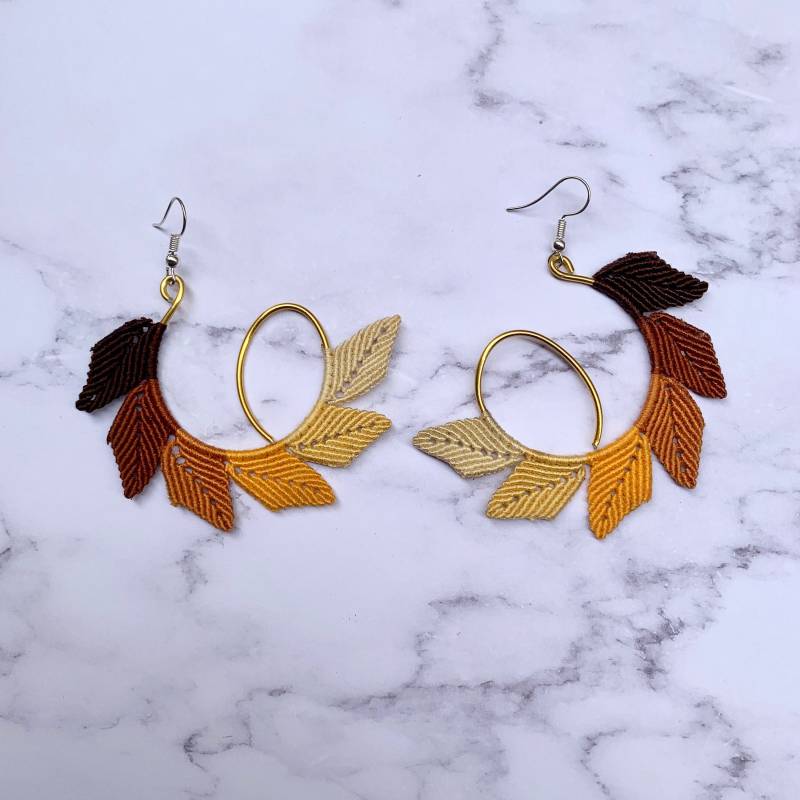 Herbst - Orange Und Braun Ohrringe in Makramee/Micro Naturinspiration Geschenk Für Sie Schmuck Herbst - Orange Und Braun Ohrringe in Makramee/Micro Naturinspiration Geschenk Für Sie Schmuck von MacrameTissage