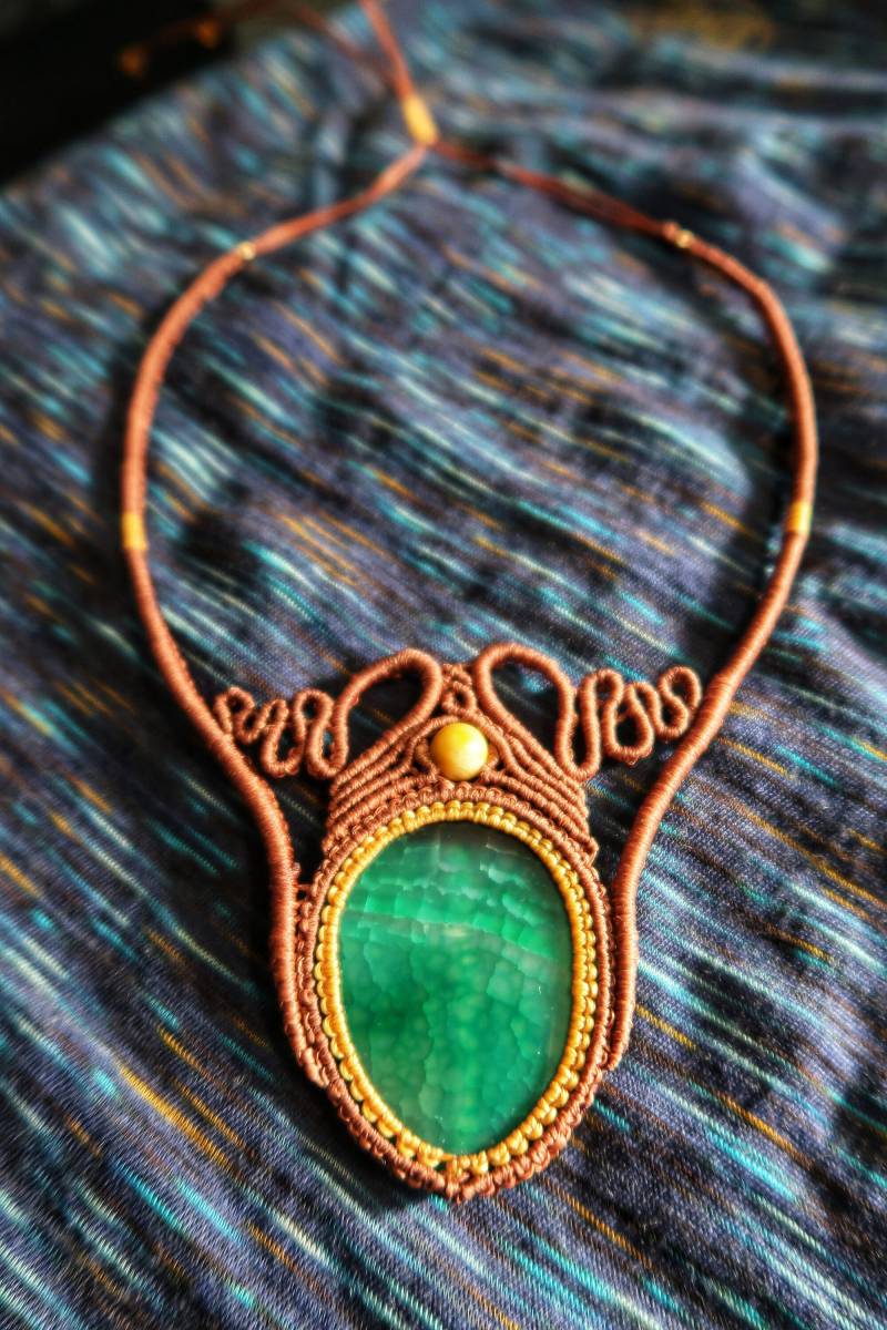 Makramee Halskette Mit Achat Makramee Halskette Mit Achat von MacramelliArt