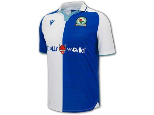 2023-2024 Blackburn Rovers Home Football Soccer T-Shirt Trikot von Macron