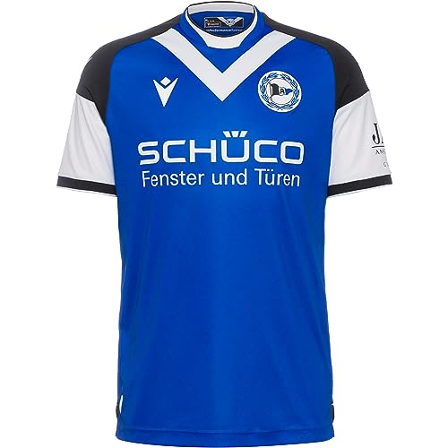 Macron Herren Fußballtrikot Arminia Bielefeld 23-24 Heim blau-schwarz-weiß L von Macron