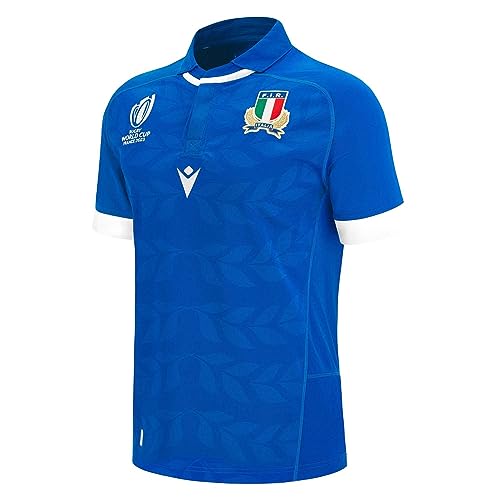 Italy RWC 2023 Home Replica Rugby Football Soccer T-Shirt Trikot von Macron