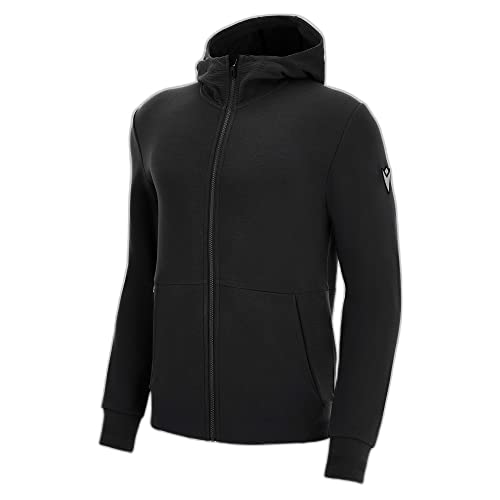 Macron Herren Athleisure FCC Fargo Full Length Zip Hoodie Blk Man Sweatshirt mit Reißverschluss, Schwarz, XXL von Macron