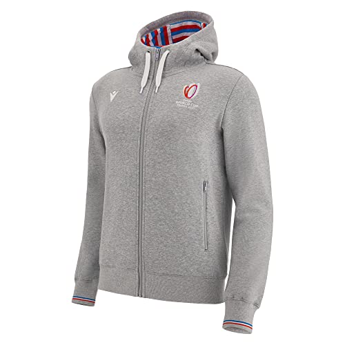 Macron RWC 2023 Rugby World Cup Fully Zip Hoody (Grey) von Macron