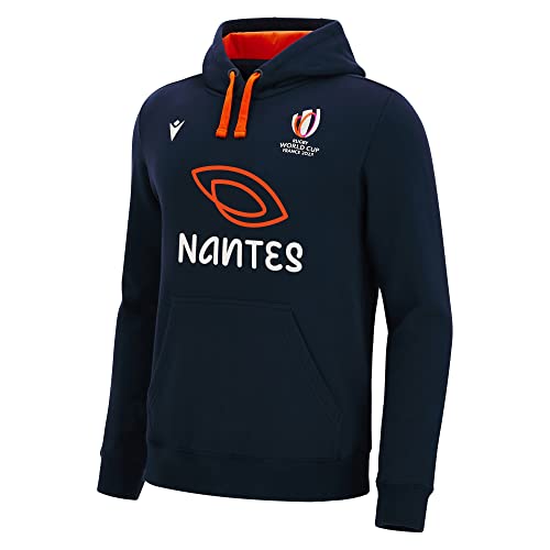 Macron Sweatshirt mit Kapuze für Erwachsene, Nantes Rugby World Cup 2023, offizielles Lizenzprodukt, blau, Small von Macron