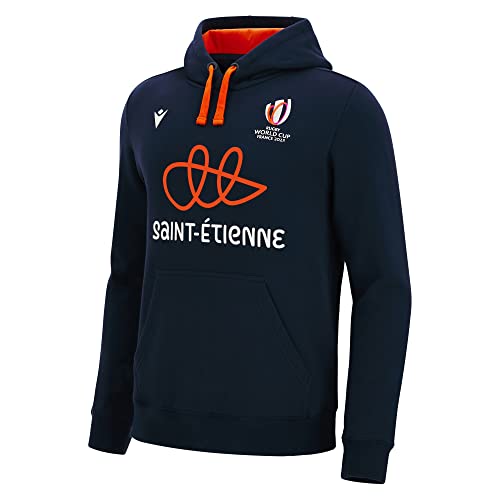 Macron Sweatshirt mit Kapuze für Erwachsene, Saint Etienne Rugby World Cup 2023, offizielles Lizenzprodukt, blau, XX-Large von Macron