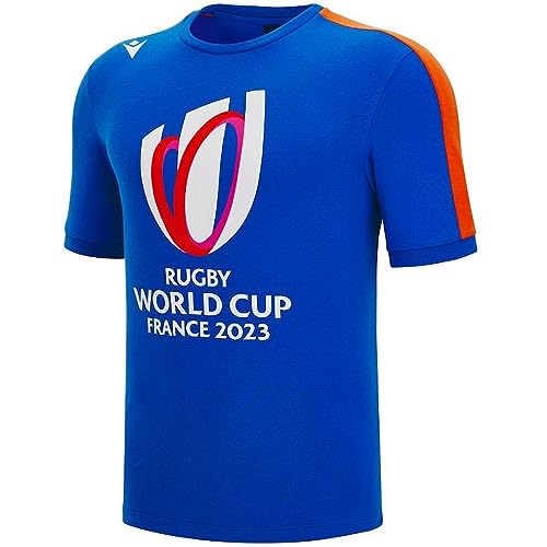 Macron T-Shirt für Damen, Rugby World Cup 2023, offizielles Lizenzprodukt, blau, M von Macron