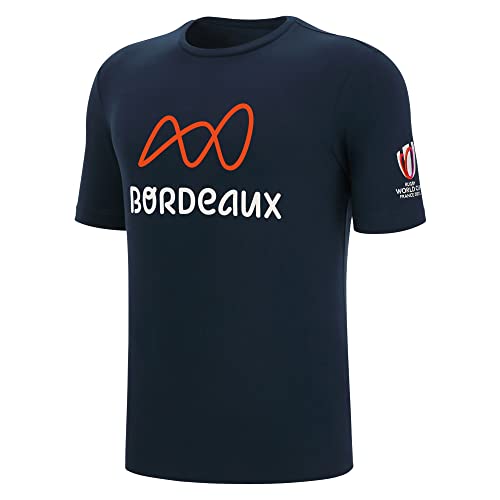Macron T-Shirt für Erwachsene, Rugby, Bordeauxrot, World Cup 2023, blau, 5XL von Macron