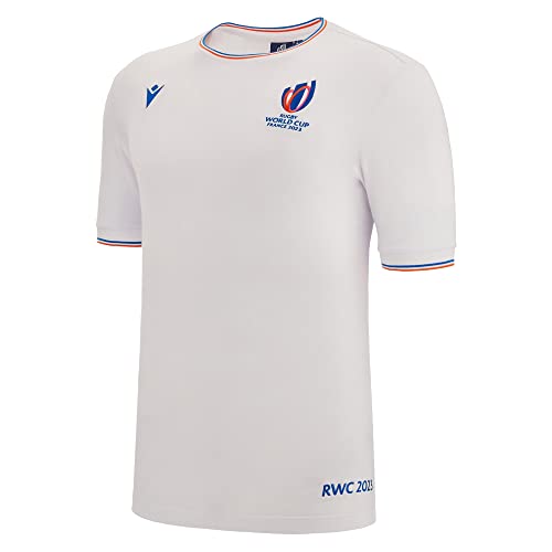 Macron T-Shirt für Erwachsene, Rugby, Frankreich, World Cup 2023, offizielles Produkt, weiß, 58 von Macron