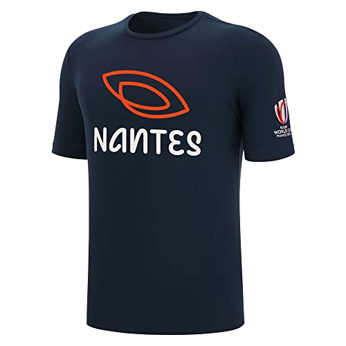 Macron T-Shirt für Erwachsene, Rugby Nantes World Cup 2023, blau, 56 von Macron