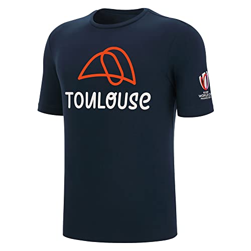 Macron T-Shirt für Erwachsene, Rugby Toulouse World Cup 2023, blau, L von Macron