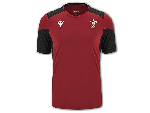 Macron WRU Wales Training 6NT Shirt rot Welsh Rugby Union Jersey Trikot, Größe:XXL von Macron