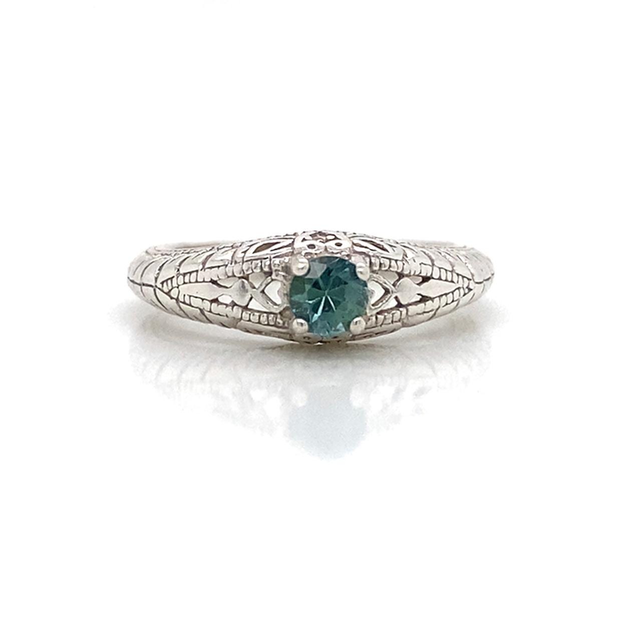 Montana Saphir Antique Style Ring Mit Gravur Montana Saphir Antique Style Ring Mit Gravur von Macsgems