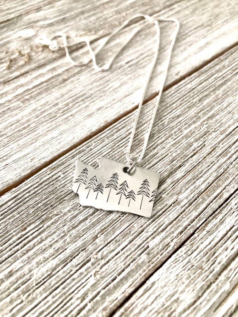 Washington State Halskette-Washington Halskette-Geschenk Washington State Halskette-Washington Halskette-Geschenk von MacyAnneDesigns