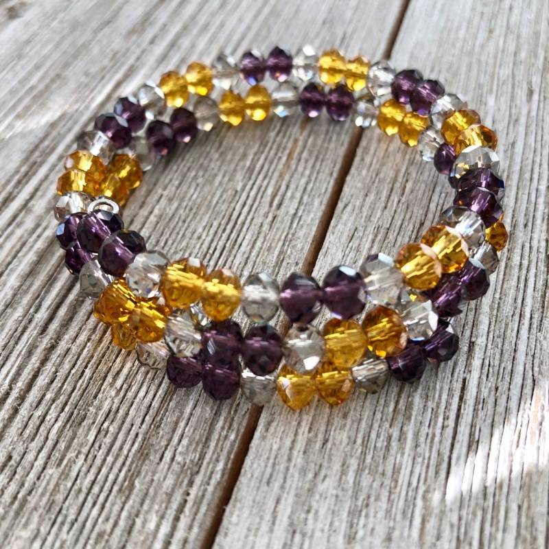 Wickelarmband Mit Briolette Perlen-Aluminium-Manschette von MacyAnneDesigns