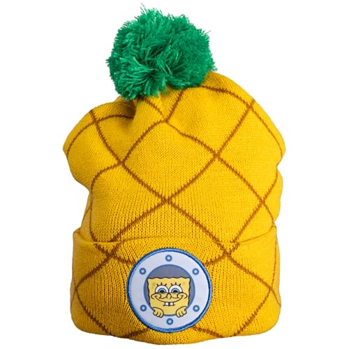 Mad Engine Spongebob Schwammkopf Ananas-Haus mit Bommel, Beanie-Mütze, mehrfarbig, Mehrfarbig, Einheitsgr��e von Mad Engine