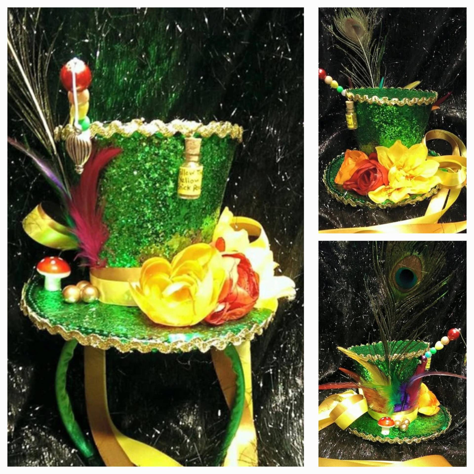 Zauberer Von Oz Emerald City Steampunk Mini Zylinder "Follow The Yellow Brick Road" Regenbogen Munchkin Hochzeit Cosplay Alice Im Wunderland." von Mad4Hats