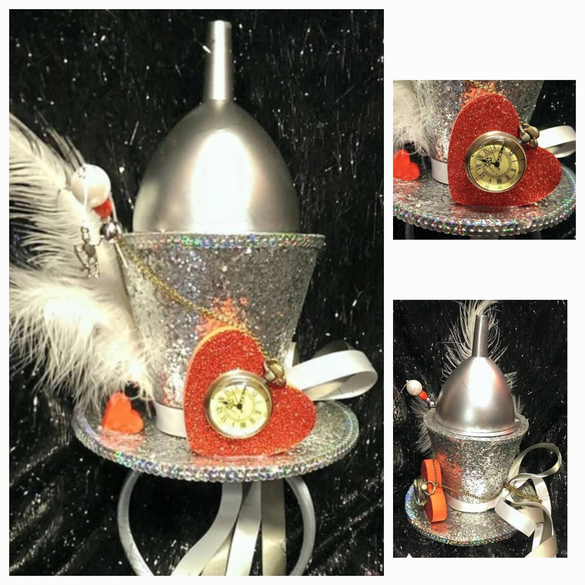 Zauberer Von Oz Zinnmann Steampunk Maßgeschneiderte Mini Top Hut Herz Echte Taschenuhr Trichter Gelb Brick Road Dorothy Cosplay Hochzeit von Mad4Hats