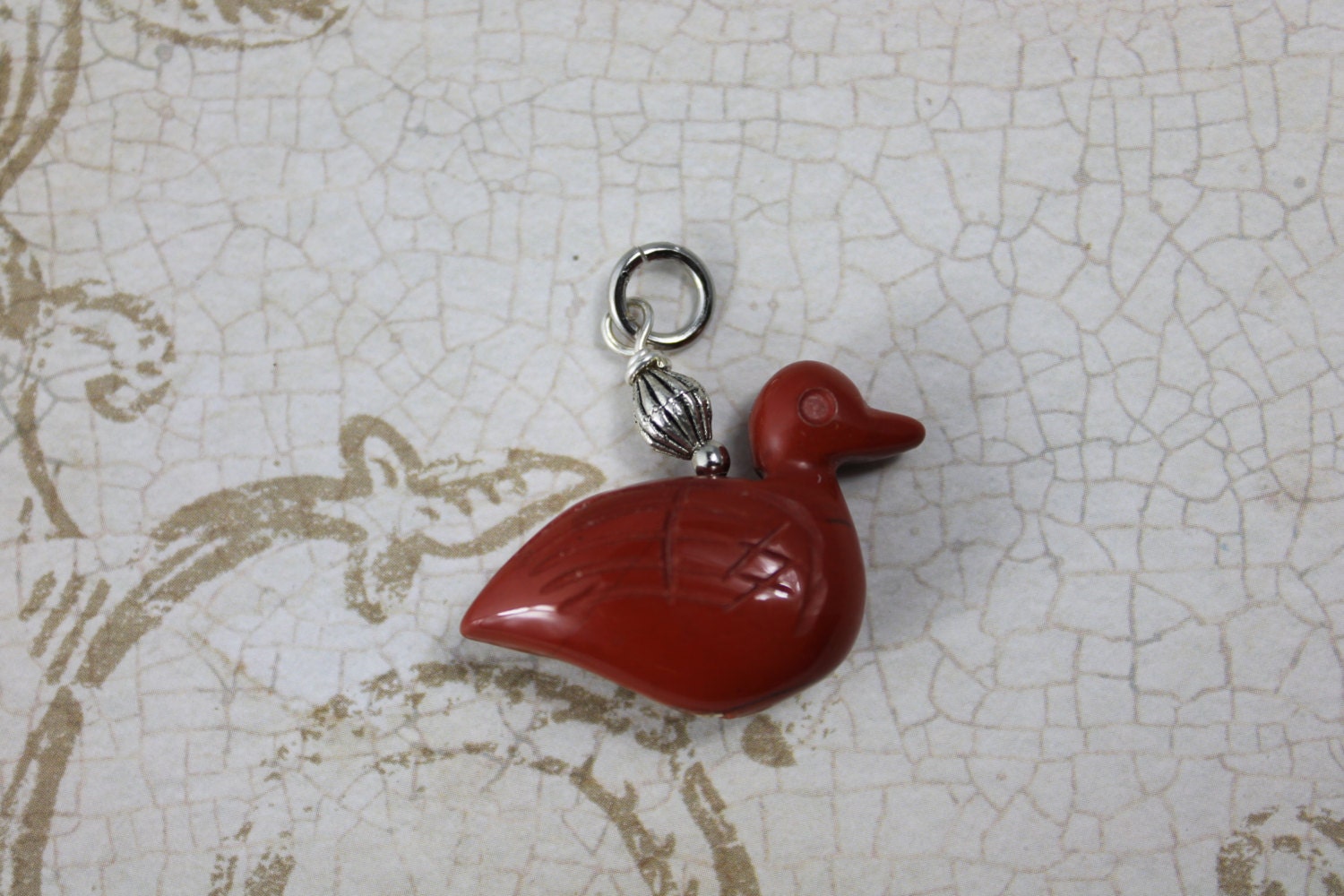 Vintage Echter Jaspis Ente Anhänger Oder Perle | 1 Stück Vintage Echter Jaspis Ente Anhänger Oder Perle | 1 Stück von MadHatterBeads