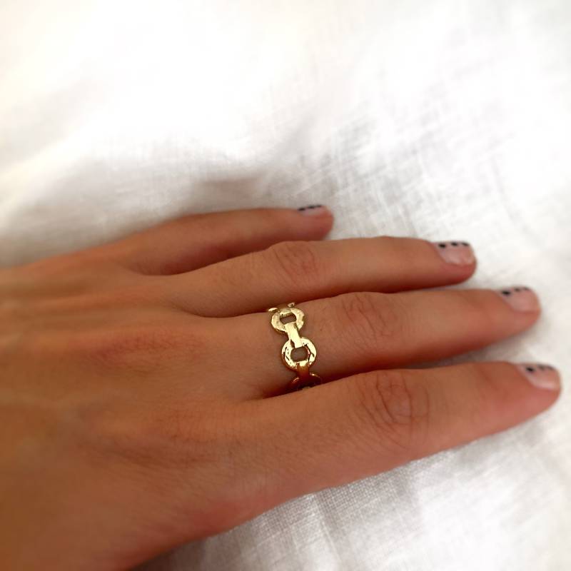 Goldkettenring - Dicker Kettenring Minimalistisch Personalisierte Geschenke Handgefertigter Schmuck Geschenk Für Sie von MadJewelryCo