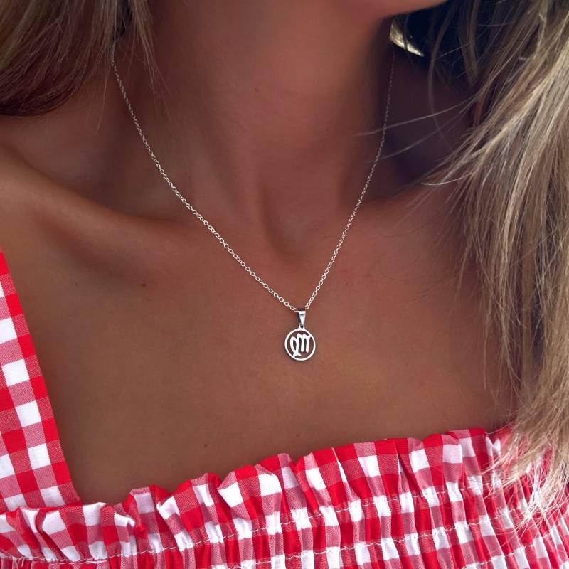 Halskette Mit Kreis- Und Symbolanhänger - Zarte Schlichte Minimalistisch Handgefertigter Schmuck Personalisierte Geschenke von MadJewelryCo