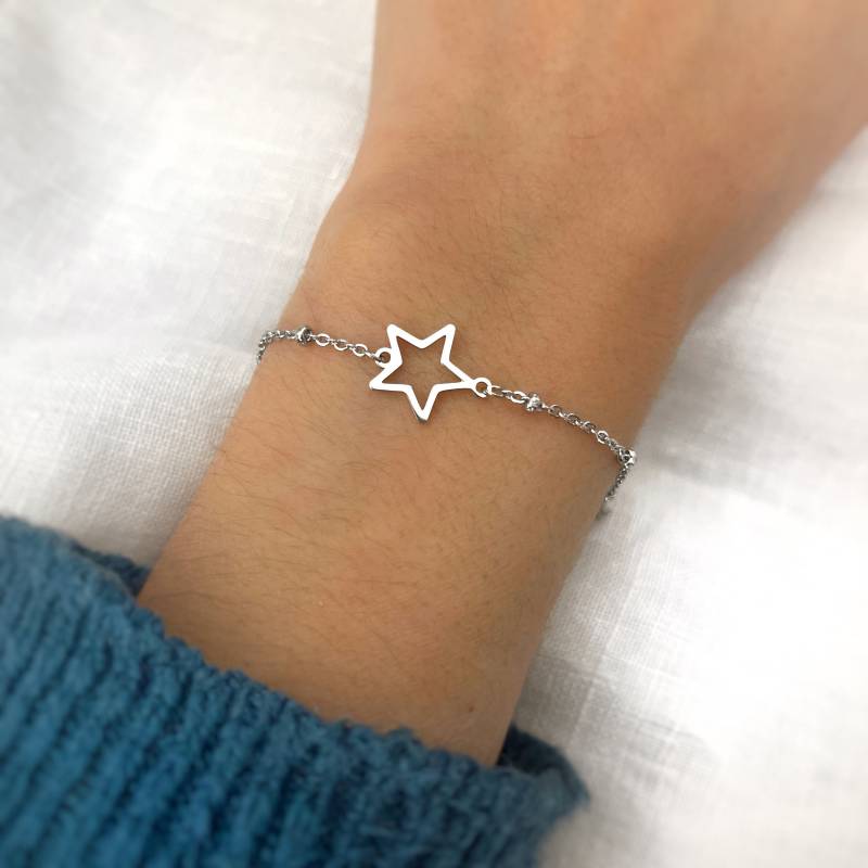 Kugelarmband Mit Sternförmigem Anhänger - Zierliches Armband Handgefertigter Schmuck Personalisierte Geschenke Geschenk Für Sie von MadJewelryCo