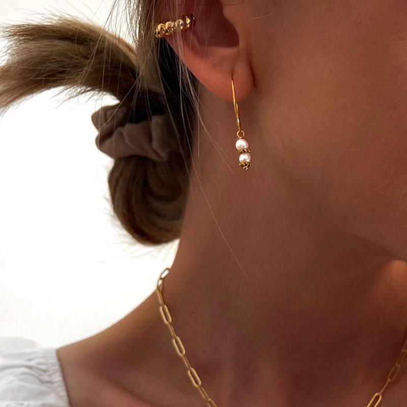 Perlenohrringe - Natursteinohrringe Handgefertigter Schmuck Minimalistisch Personalisierte Geschenke Geschenk Für Sie von MadJewelryCo