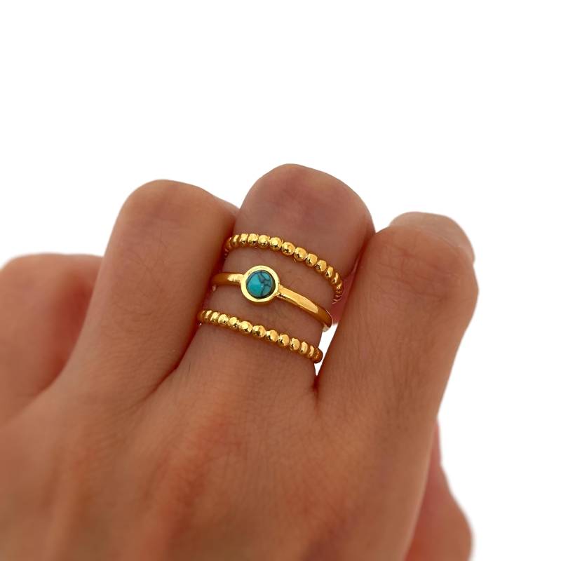 Ring Mit Türkisfarbenem Stein - Schutzamulett Handgefertigter Schmuck Minimalistisch-Personalisierte Geschenke Geschenk Für Sie Ihn von MadJewelryCo