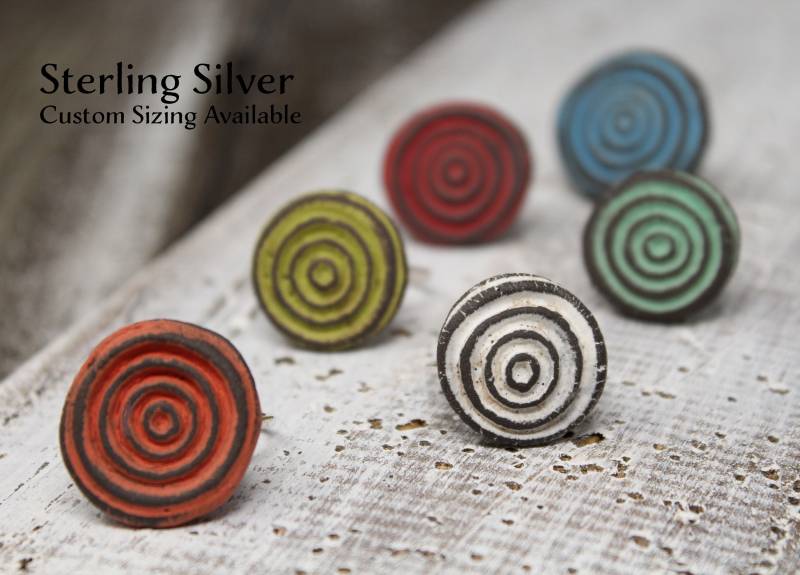 Zoey Sterling Silber Ring-Bullseye Ring-Custom-Größe Ringler-Keramik-Ring-Funky Ring-Statement Ring-Schwarz Ton Zoey Sterling Silber Ring-Bullseye Ring-Custom-Größe Ringler-Keramik-Ring-Funky Ring-Statement Ring-Schwarz Ton von MadSquirrelJewelry