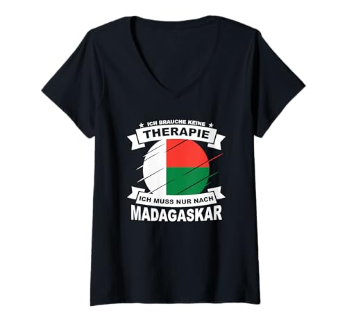 Damen Reise Gadgets Afrika Ich Brauche Keine Therapie Madagaskar T-Shirt mit V-Ausschnitt Damen Reise Gadgets Afrika Ich Brauche Keine Therapie Madagaskar T-Shirt mit V-Ausschnitt von Madagaskar Geschenk und Reise Gadgets Afrika