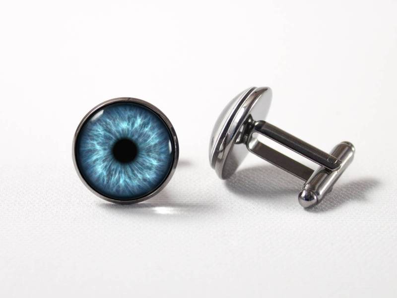 Blaues Auge Manschettenknöpfe Augapfel Herren Accessoires Mann Geschenk Hochzeit Schmuck Menschliche Männer Eye Augen von MadamIris