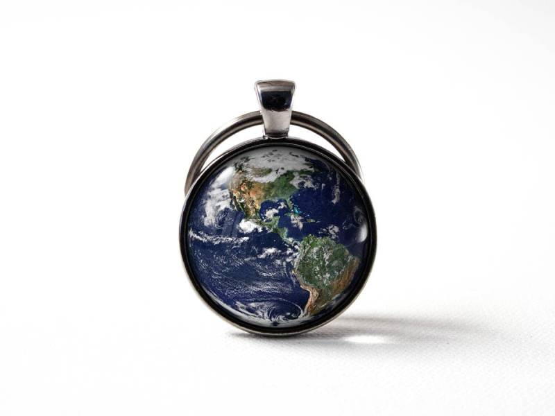 Die Erde Schlüsselanhänger Reisen Zubehör Geographie Schmuck Welt Planet Globus Raum Geschenkidee von MadamIris