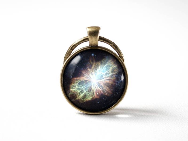 Galaxy Schlüsselanhänger Universum Schmuck Space Nebula Galaxie Anhänger Geschenkidee Kunst Sterne von MadamIris