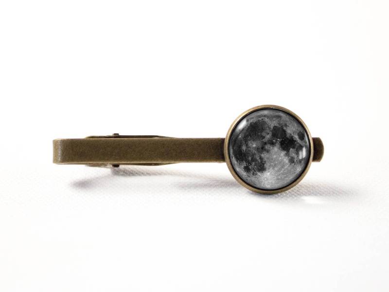 Graue Mond Krawattenklammer Vollmond Männer Geschenk Lunar Schmuck Luna Herren Moon Krawatte Bar Freund Weltraum von MadamIris