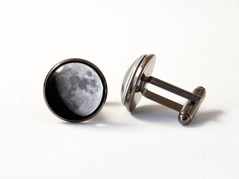 Halbmond Manschettenknöpfe Mond Männer Geschenk Universum Luna Weltraum Schmuck Sonnensystem Lunar von MadamIris