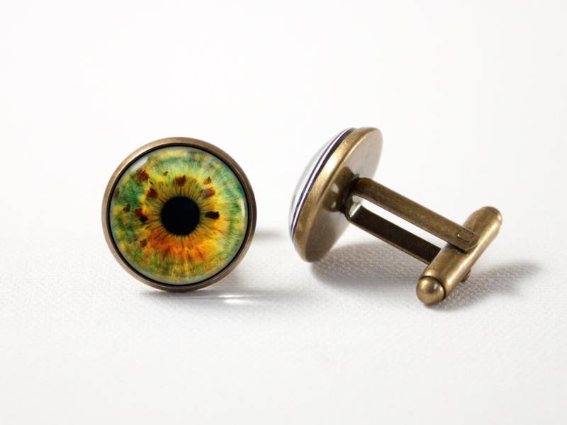Männer Geschenk Menschlichen Augen Schmuck Für Ihn Manschettenknöpfe Augapfel Green Eye Auge Pupille Vatergeschenk Onkel von MadamIris