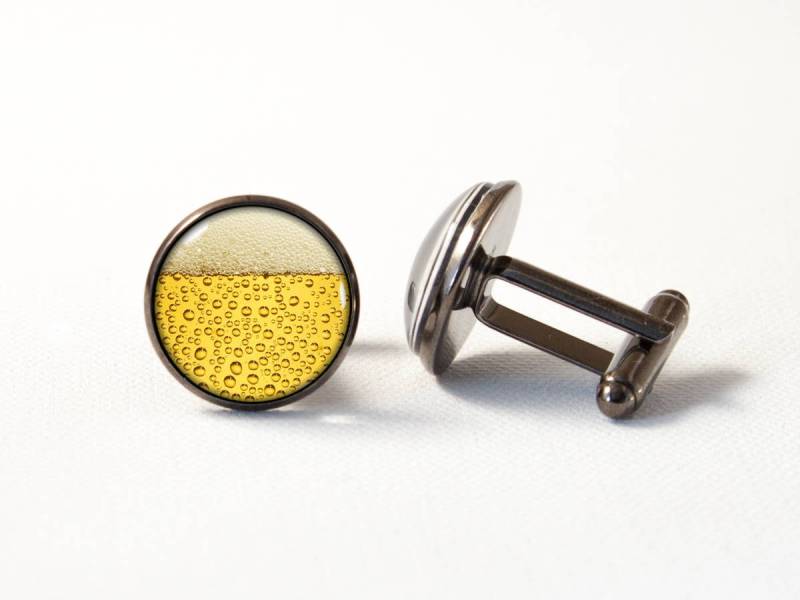 Manschettenknöpfe Bier Mann Geschenk Biergeschenk Getränkeschmuck Alkohol Bierliebhaber Lustiges Unikat von MadamIris