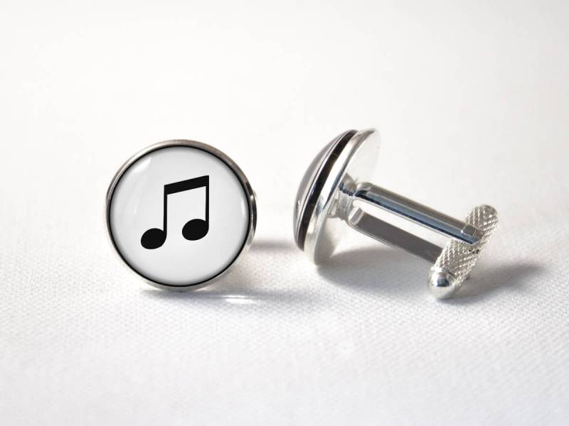Musiker-Geschenk Manschettenknöpfe Musiknote Pianist Geschenk Für Sänger Musik Schmuck Weiß Mann von MadamIris