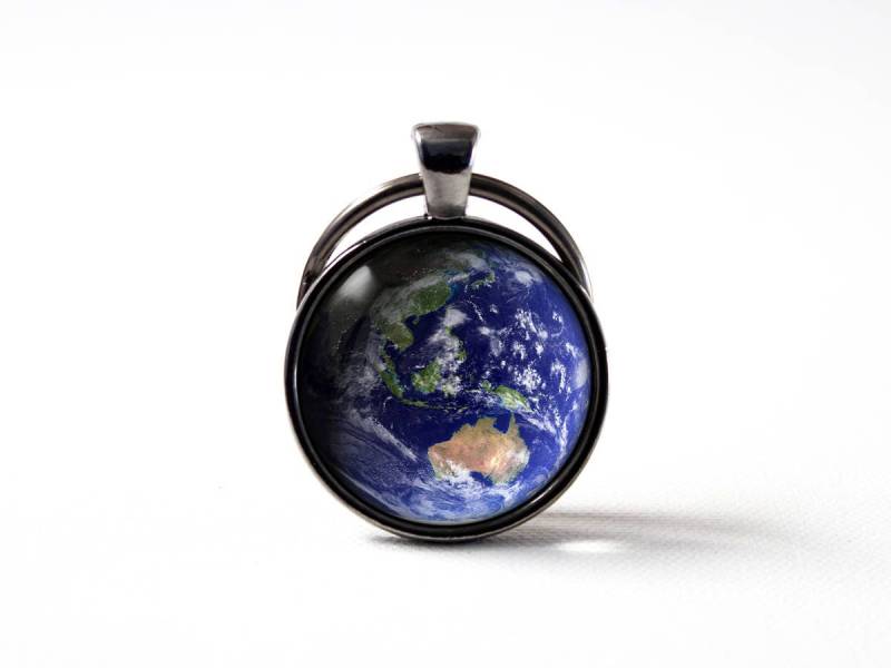 Planet Erde Schlüsselanhänger Sonnensystem Neuseeland Australien Papua-Neuguinea Globus Geschenk von MadamIris